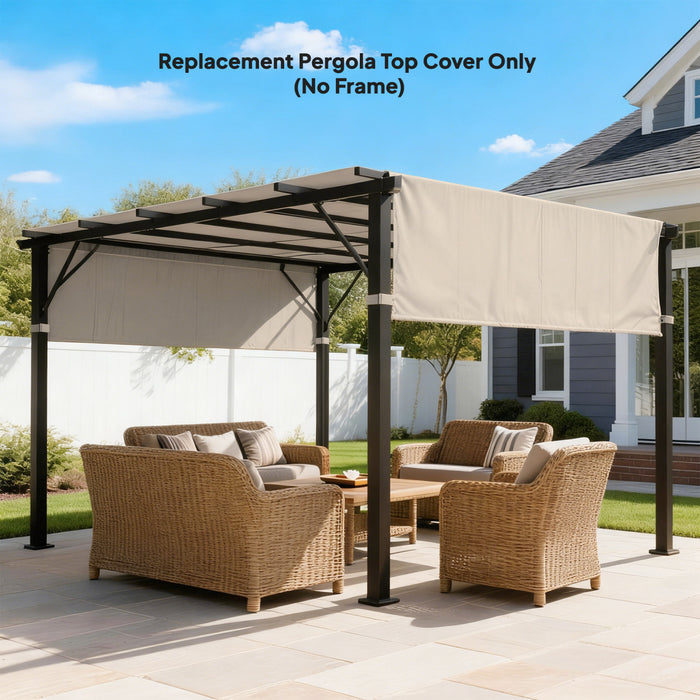 Outsunny Lot de 2 Toiles d'Ombrage pour Pergola, Protection UV, Kaki