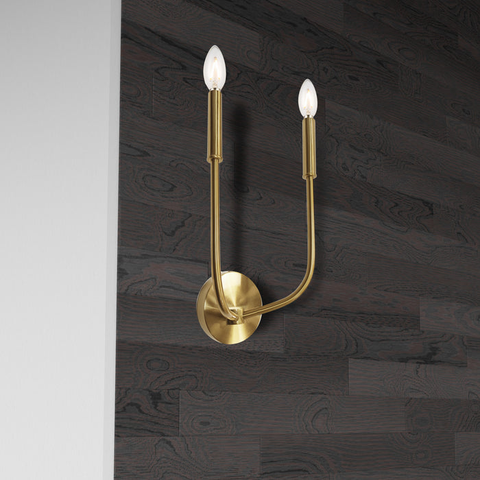 Applique murale Eleanor de Dainolite avec fini laiton antique et 2 ampoules