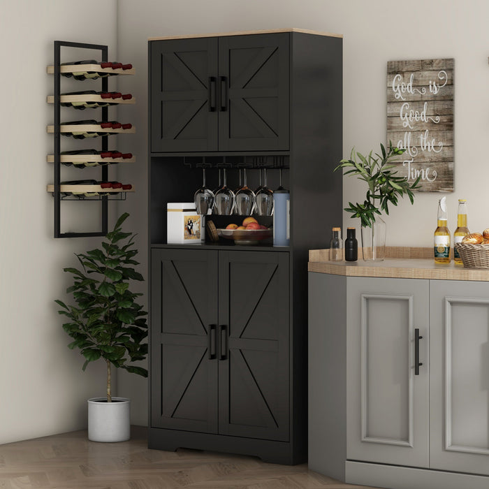 HOMCOM Armoire de rangement pour garde-manger de cuisine, noir