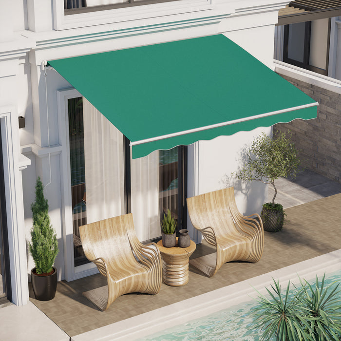 Outsunny Auvent Retractable Electrique 10' X 8' Avec Telecommande, Cafe