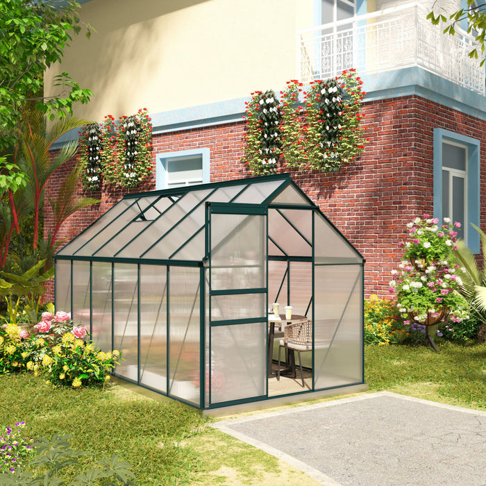 Outsunny Serre exterieure en polycarbonate 6' x 12' x 6,5'