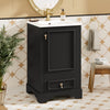 Harper 20 Inch Compact Modern Bathroom Vanity with Ceramic Sink, Black | Meuble de salle de bain compact moderne Harper 20 pouces avec lavabo ceramique, noir