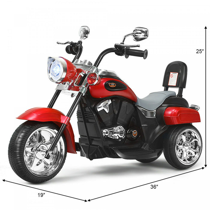6v Enfants Rouler Sur Moto Helicoptere 3 Roues Trike Avec Phare Rouge