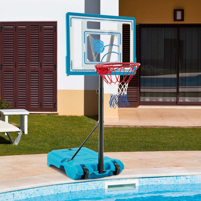 Costway Pool Basketball Hoop 3.8-4.4 Ft Basketballgoal Systeme Reglable En Bord De Piscine