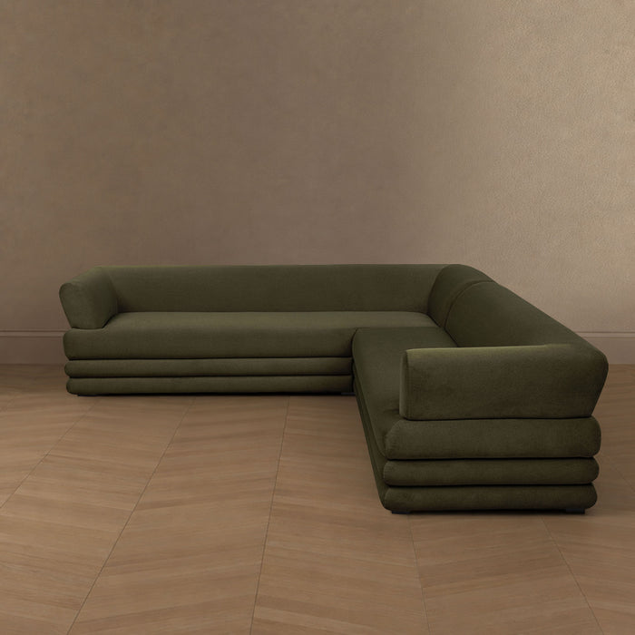 Canape d’angle moderne contemporain royal 2 pieces vert