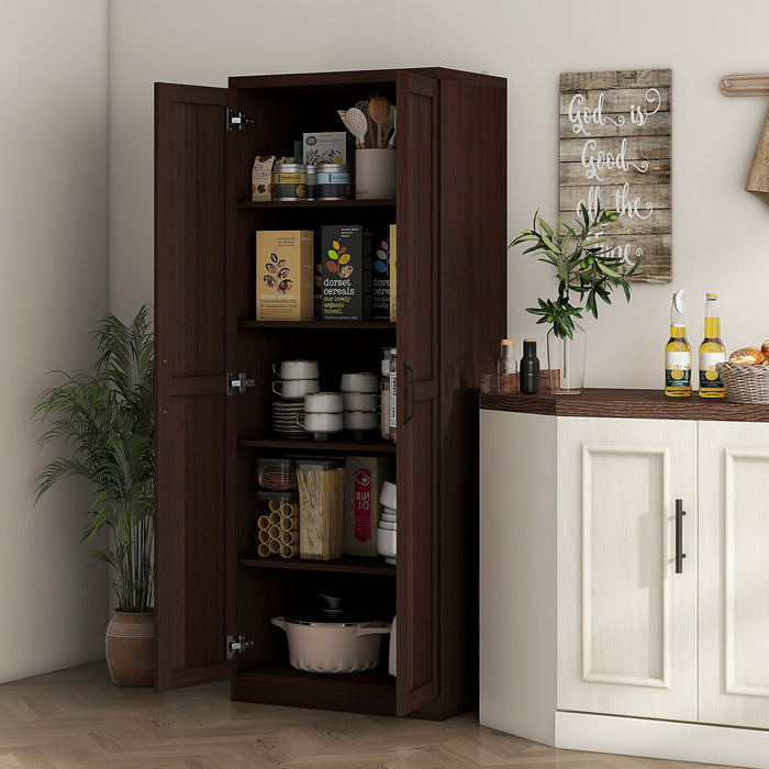 HOMCOM Armoire de rangement pour garde-manger avec portes et etageres