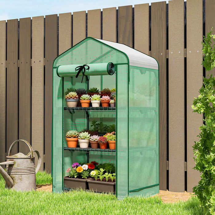Outsunny Mini Serre avec Toit en Maille, Petite Serre Portable, Vert