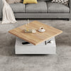 Liam Rotating Coffee Table with 360° Swivel Top,White | Liam table basse pivotante – table avec plateau rotatif a 360°, blanc