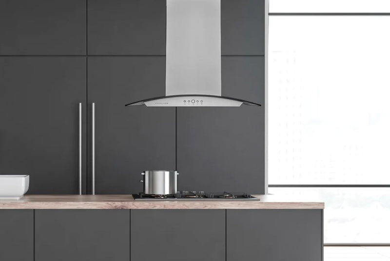 Hotte de cuisinière pour îlot Hauslane de 30 po de style auvent en verre - IS-200SS-30