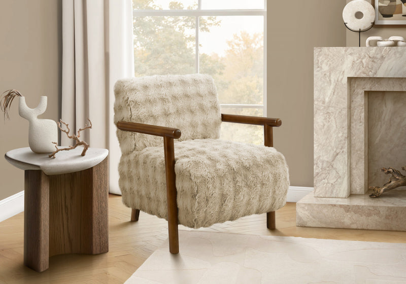 Monarch Specialties - Chaise D'Appoint, 31\"H, Rembourre, Salon, Chambre A Coucher, Marron, Bois Noyer Brun