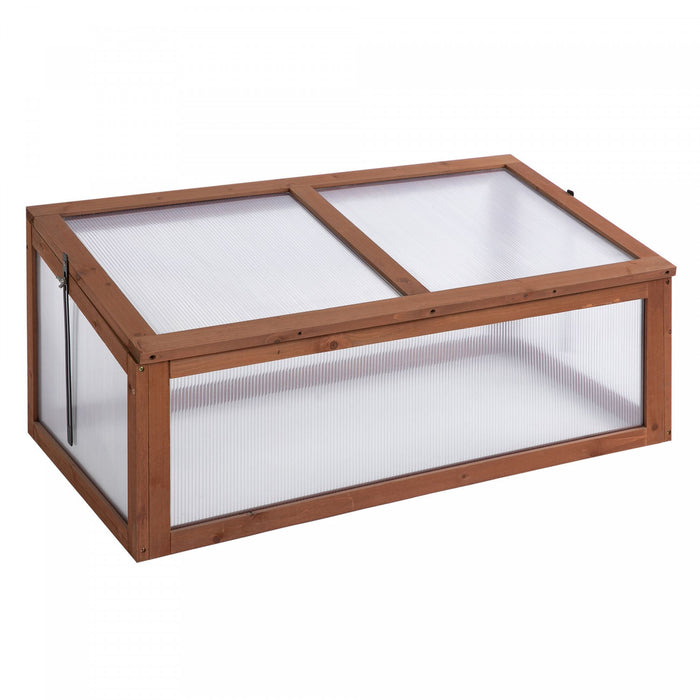 Outsunny Jardiniere En Polycarbonate En Bois 39\" X 26\" X 16\", Marron