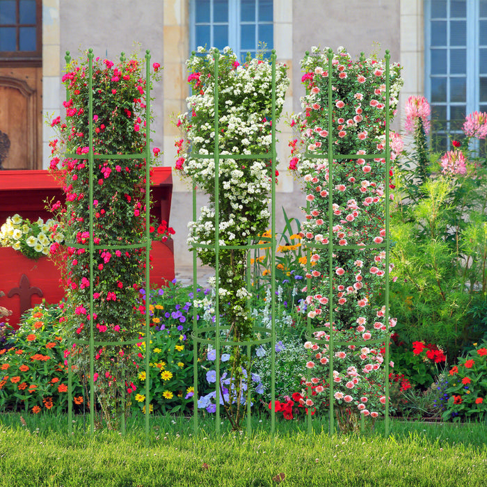 Costway 2-pack Garden Trellis 57\" Support De Plante Et Cages A Tomates Avec Hauteur Reglable