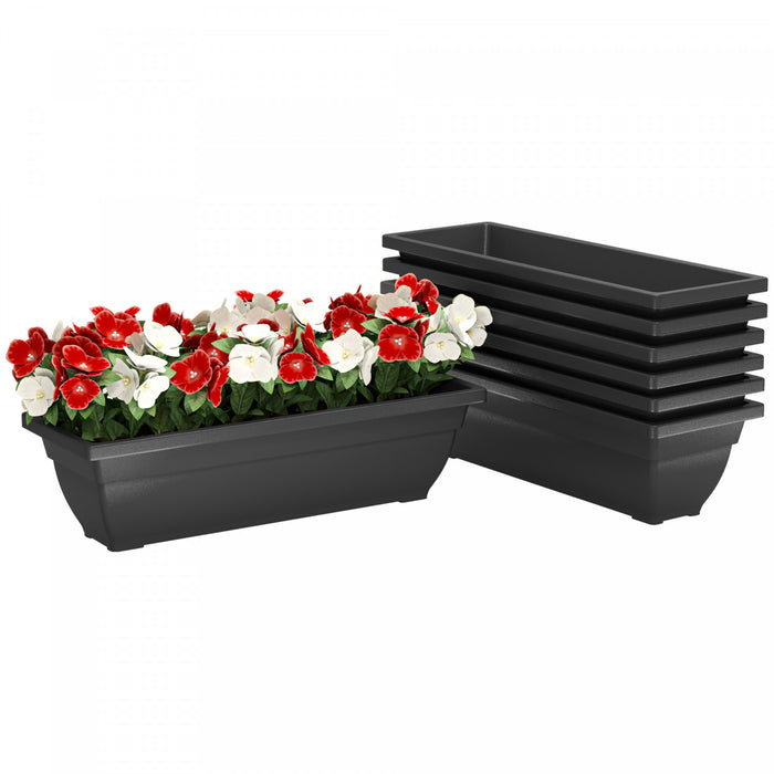 Outsunny Lot de 7 jardinieres de fenetre de 23 pouces, noir