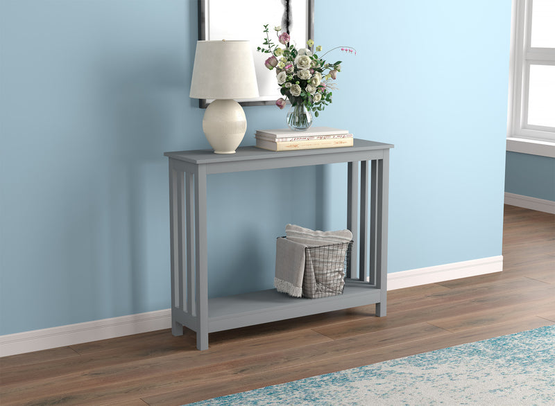 Console de 39 po avec 1 tablette - gris clair