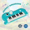 Costway 25-Key Kids Piano Keyboard Elephant Shape Toy Digital Piano with Built-in Music & Light Blue