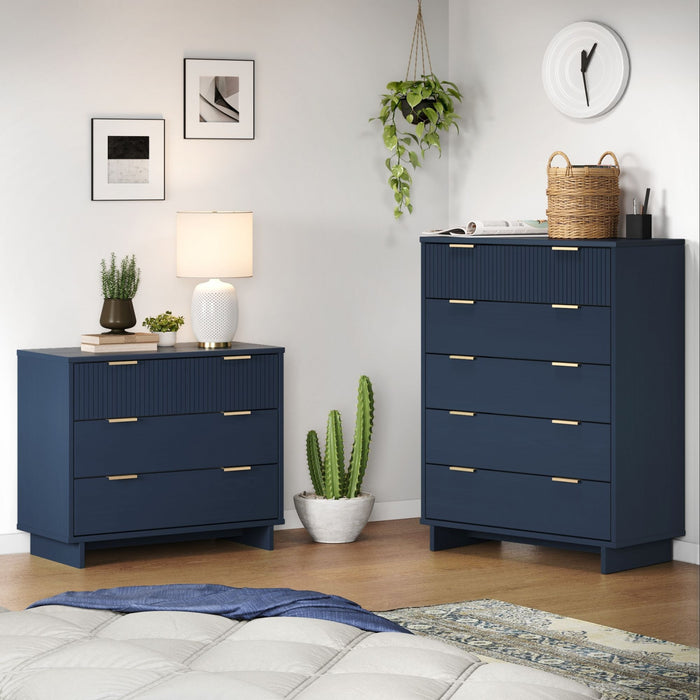 Ensemble de commode 2 pieces Granville Modern en bleu minuit