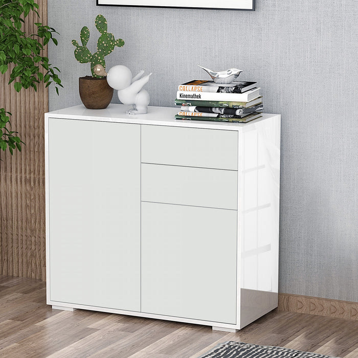 HOMCOM Buffet Haut Brillant Tiroirs Armoire Rangement Cuisine