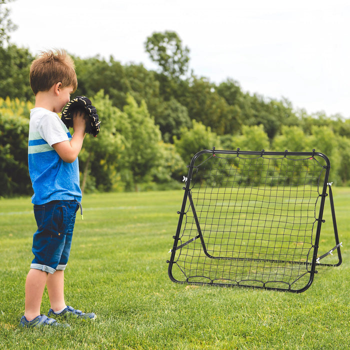 Homcom Filet De Rebond, Aide A L'entrainement De Football, Jeu De Cible De Rebond, Noir