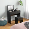 HOMCOM Vanity Set with Mirror and Cushioned Stool for Bedroom
