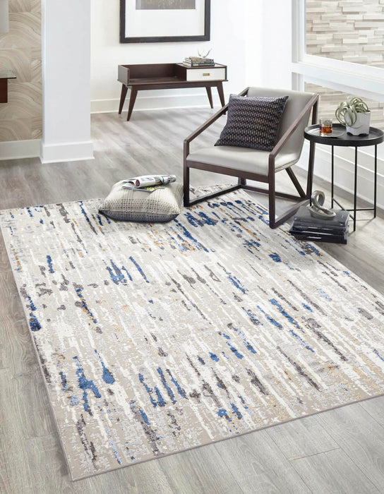 Tapis Contemporain/Moderne Juniper 5'0\" x 8'0\" en Gris