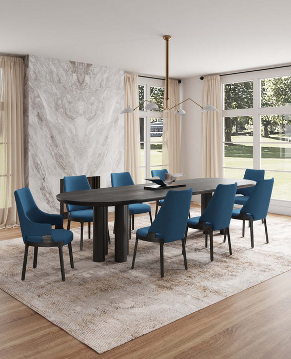 Ensemble de 8 chaises de salle a manger Kara Modern en bleu