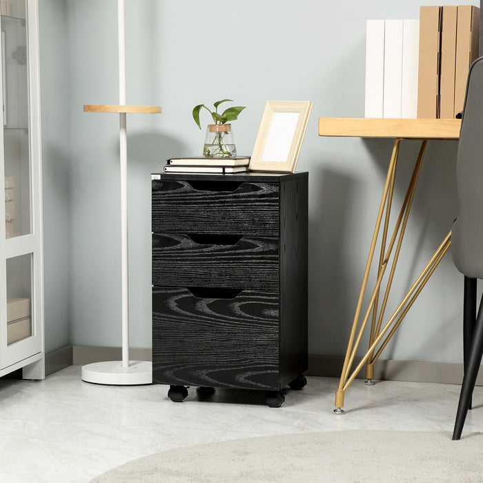 Homcom Classeur Mobile, Classeur A 3 Tiroirs Sur Roulettes
