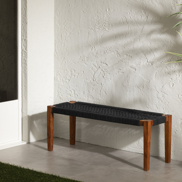 Banc Agave en corde - noir et naturel