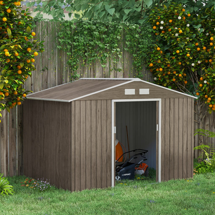 Outsunny Abri De Jardin 9,1' X 6,4' X 6,3' Avec Kit De Fondation En Acier