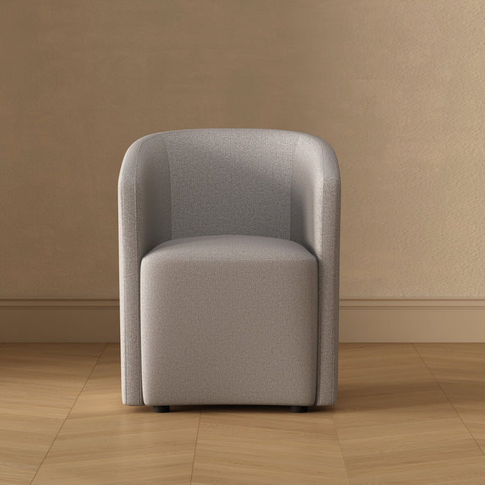 Fauteuil contemporain moderne Hearth en tissu gris clair