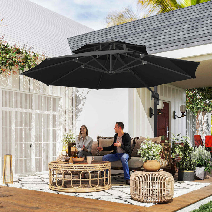 Outsunny Parasol Gris Fonce