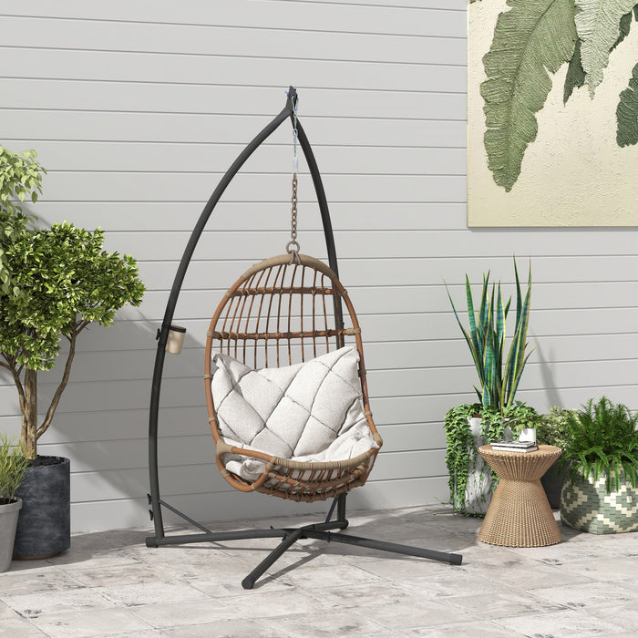 Outsunny Support de chaise hamac, cadre en acier avec porte-gobelet