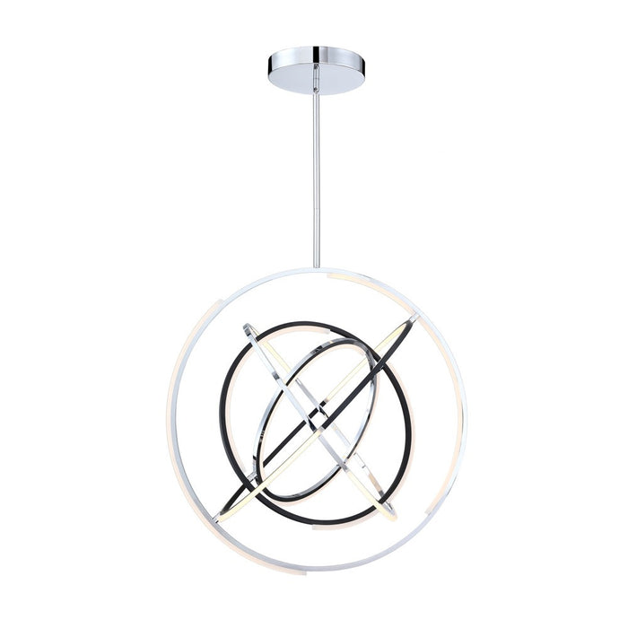 Luminaire suspendu de la collection Trilogy avec lumière à DEL intégrée de 32 po - nickel poli