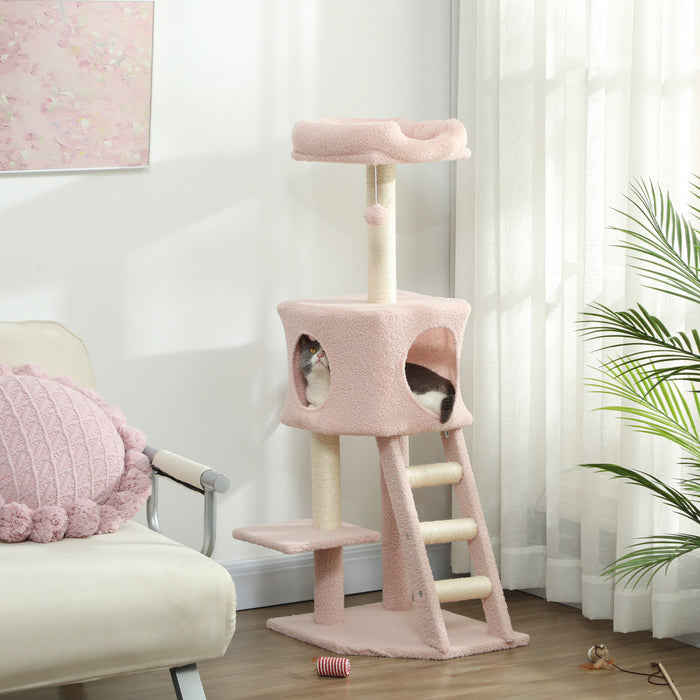 Arbre Tour A Chat 47\" Avec Condo, Echelle Et Griffoirs