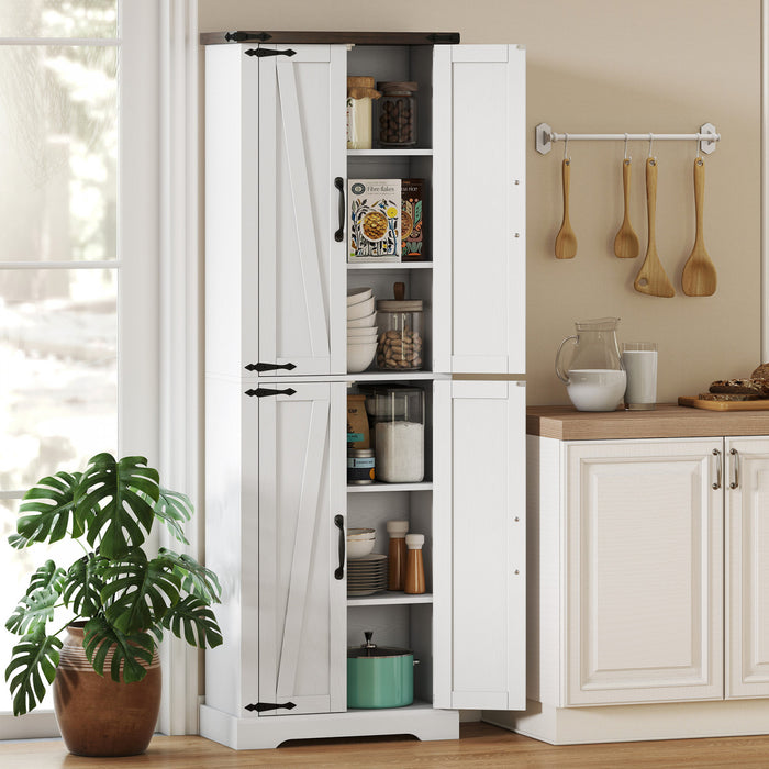 HOMCOM Meuble de rangement 72\" pour garde-manger de cuisine, blanc