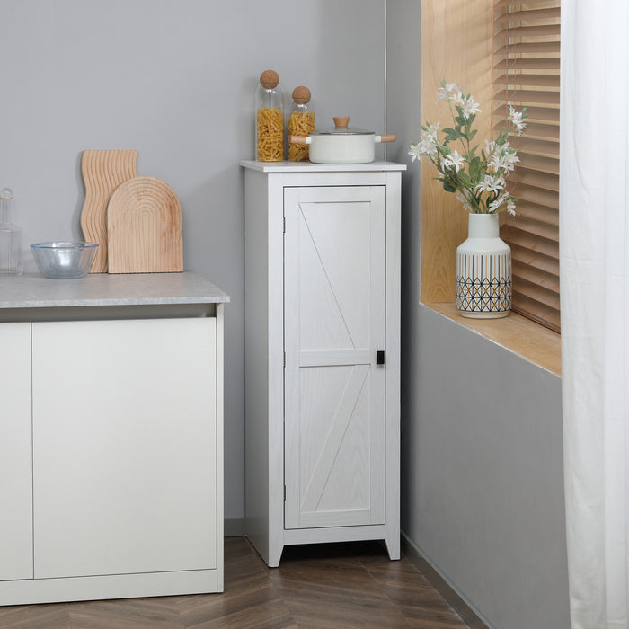 HOMCOM Garde-manger 48\", armoire avec porte grange, blanc