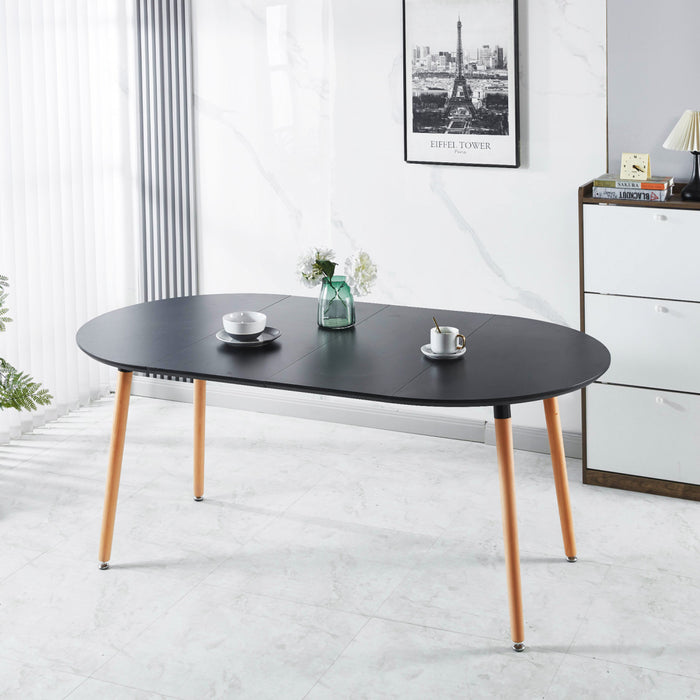 Table a manger gain de place Noah avec rallonge, couleur noire