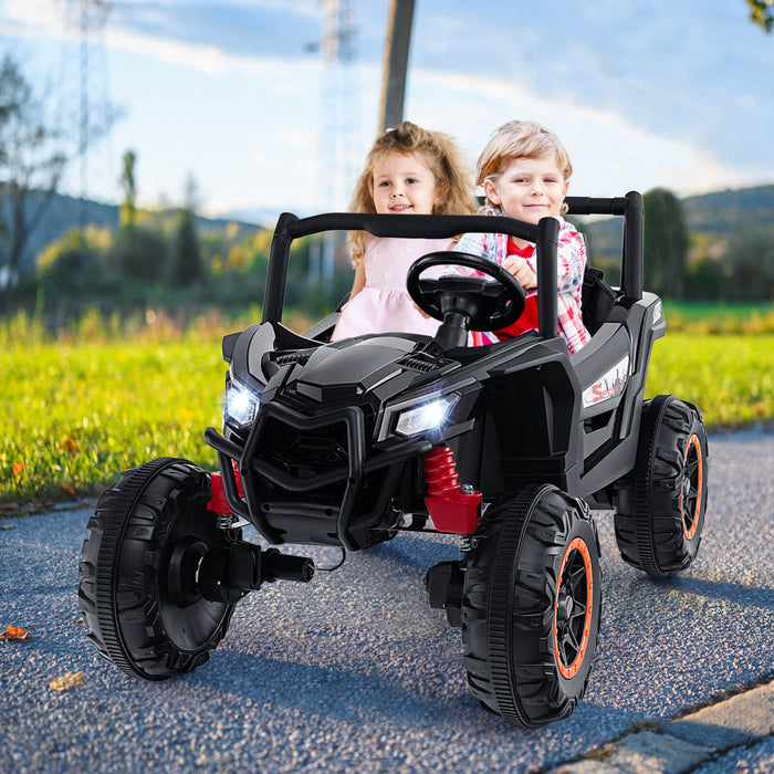 Costway 24v Kids Ride Sur Utv Avec 4 X 100w Puissant Moteur Telecommande Haute/basse Vitesse Noir