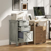 HOMCOM 3 Drawer File Cabinet Filing Cabinet for A4 Letter Size Stone Grey