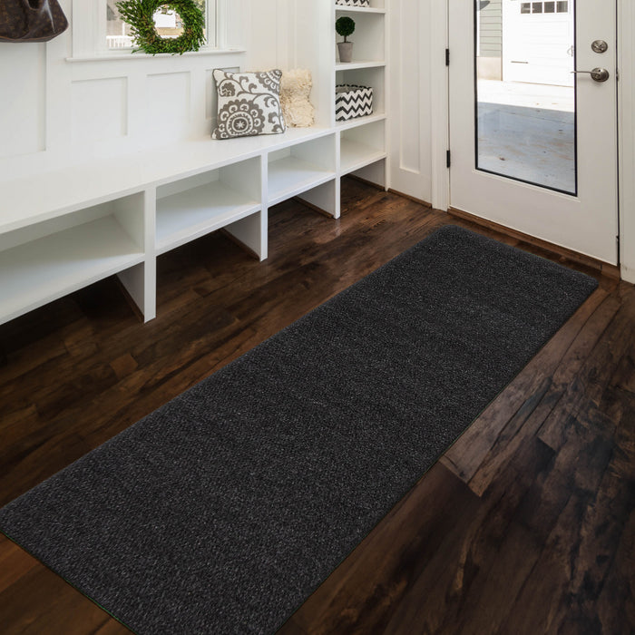 Tapis Interieur/Exterieur Hobnail Moderne 2'6\" x 6'7\" en Noir