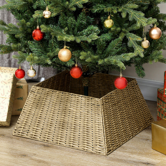 HOMCOM Collier Rustique pour Arbre de Noel, Couverture de Base en Plastique