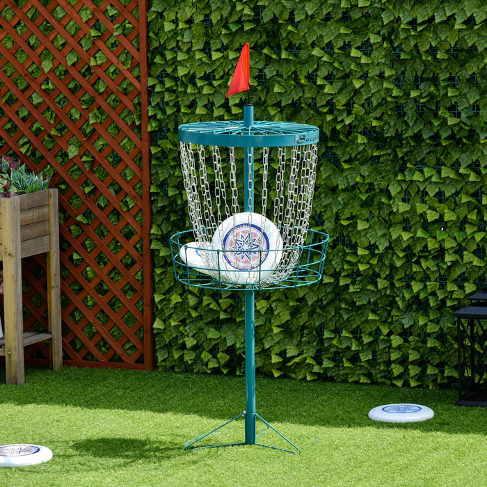 Soozier Panier d'entrainement a 24 chaines pour cible de disc golf, bleu