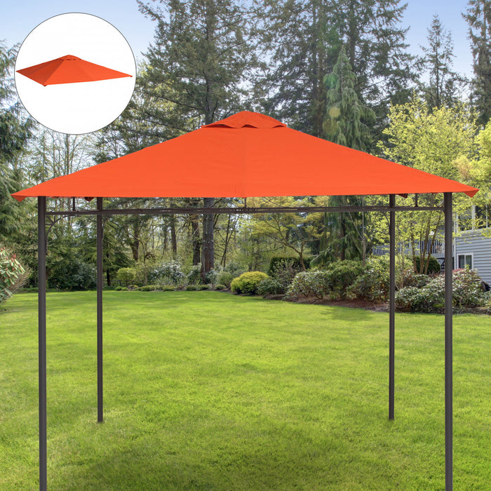 Outsunny 10' X 10' Toile De Rechange Pour Pavillon Tonnelle Tente Toit De Remplacement Gazebo De Jardin Tissu Polyester Haute Densite Anti-uv Orange