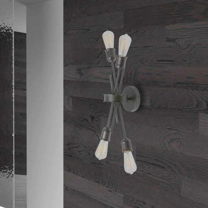 Applique murale Nebraska de Dainolite avec fini espresso et 4 ampoules
