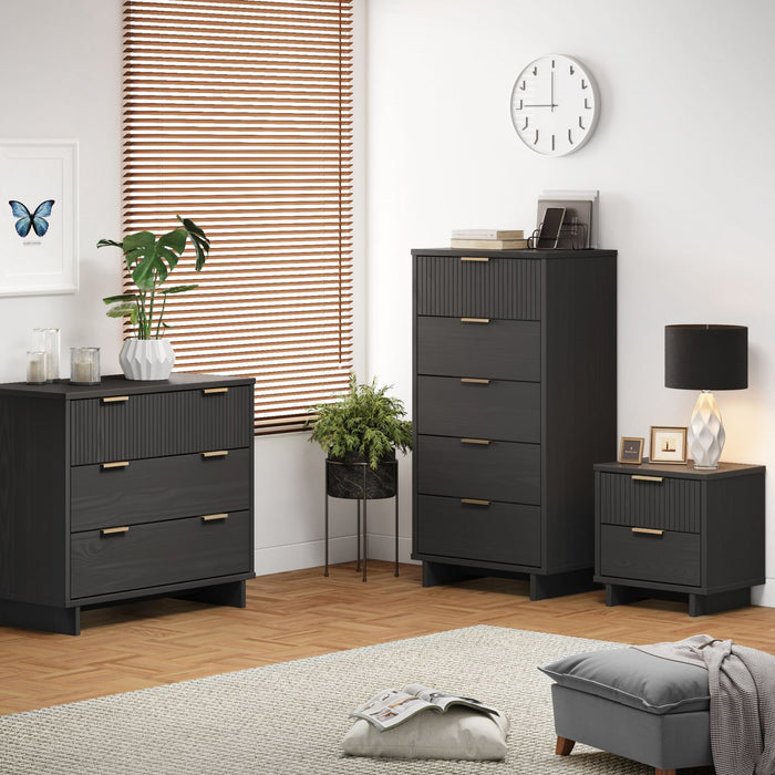 Ensemble de commode 3 pieces Granville Modern en gris charbon