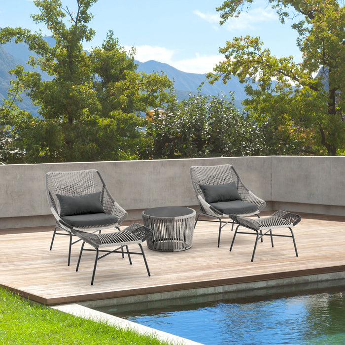 Ensemble de conversation moderne Ashland 5 pieces en gris