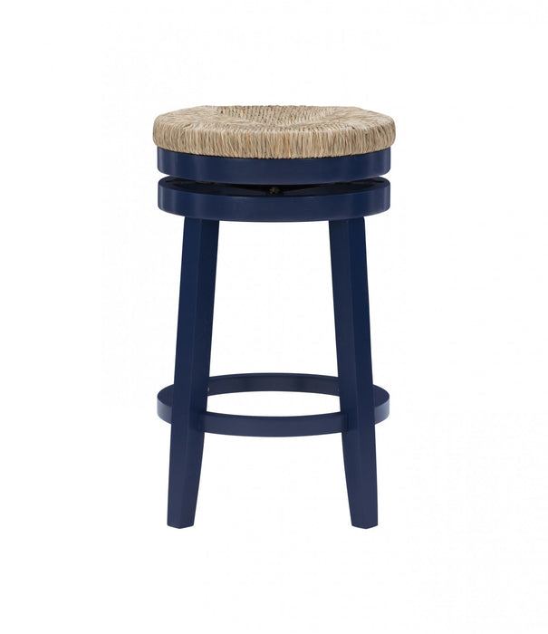 Tabouret Morgan de hauteur comptoir - bleu marine