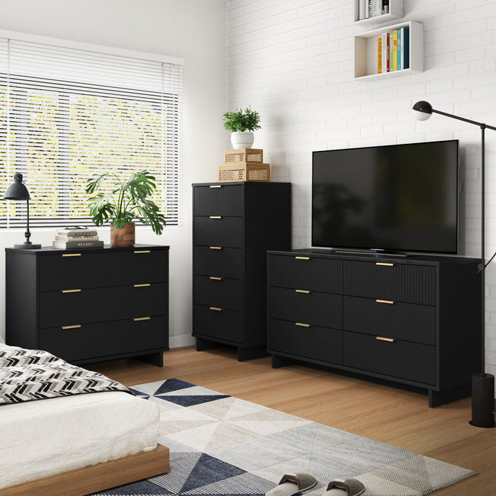 Ensemble de commode moderne Granville 3 pieces en noir