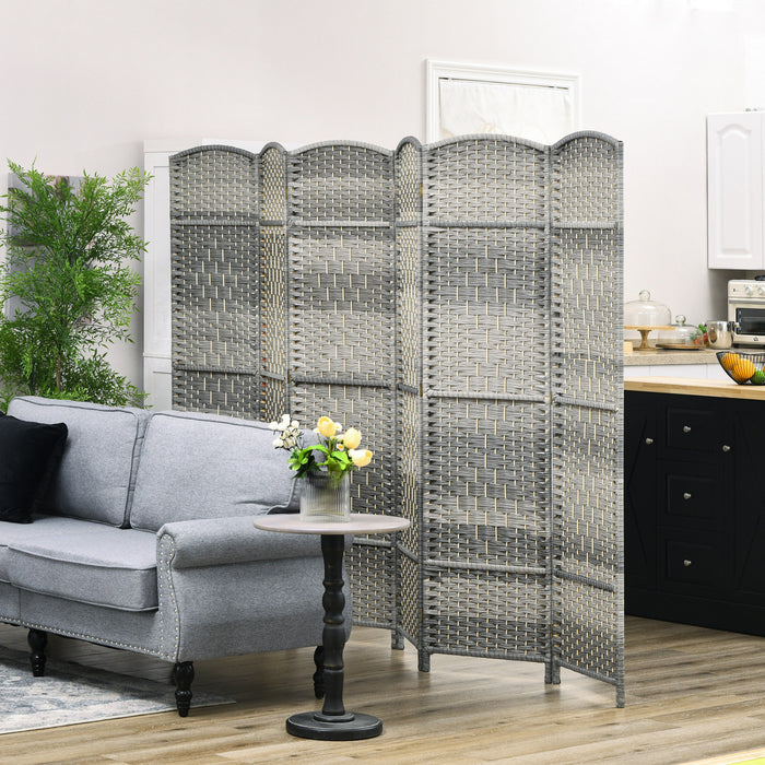 HOMCOM Separateur de piece pliable 6' de haut, gris melange