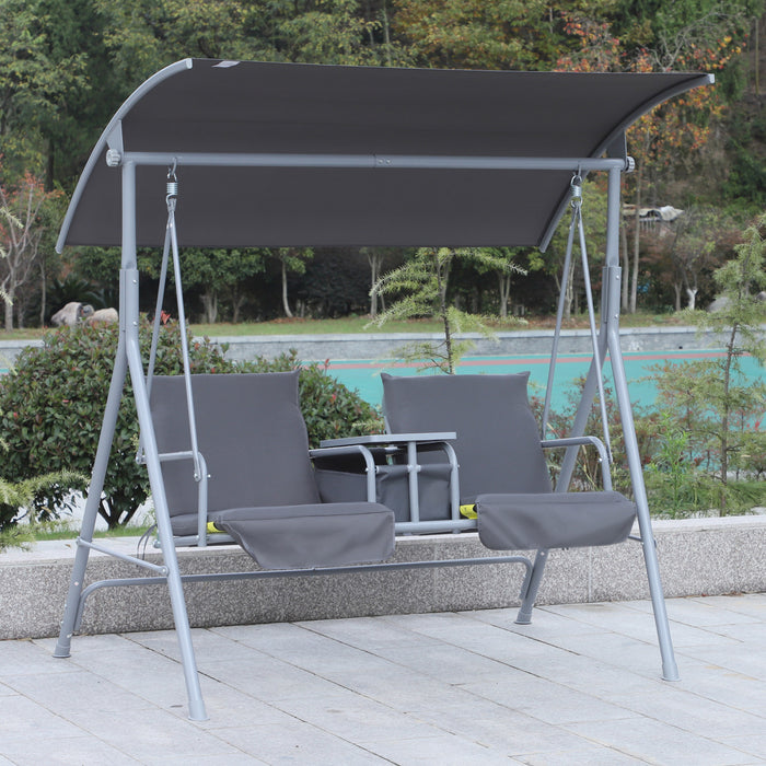 Outsunny Balancelle De Jardin 2 Places Gris
