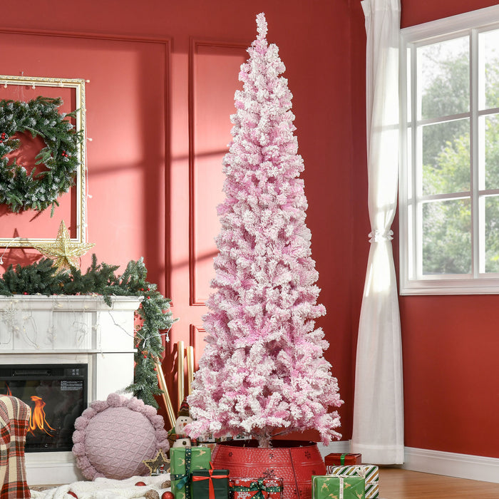 Homcom Arbre De Noel Artificiel Floque De Neige Avec Base